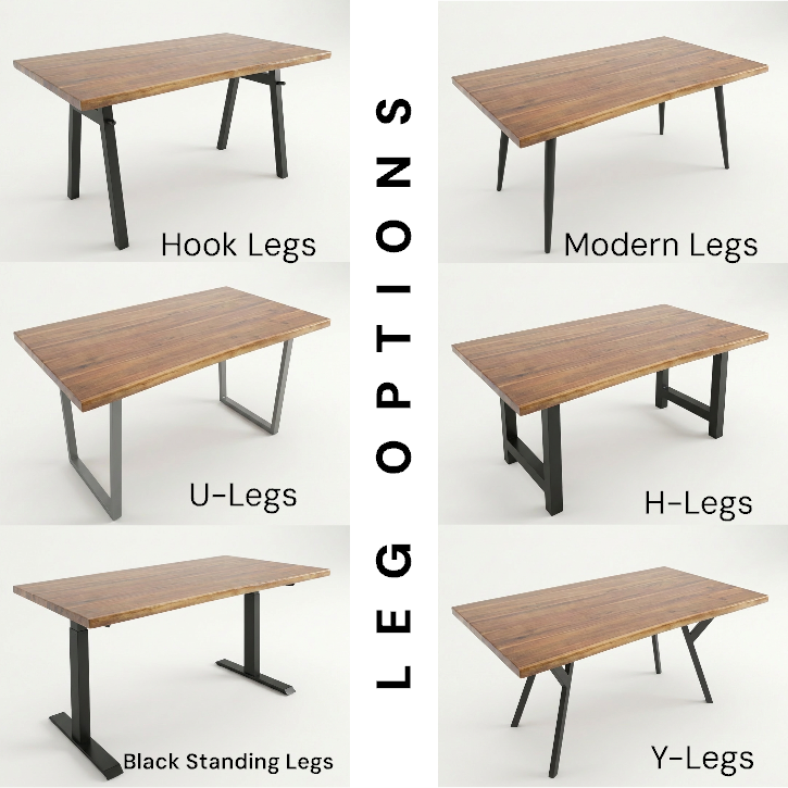 Live-Edge Walnut Acacia Desk - Variety Leg Options