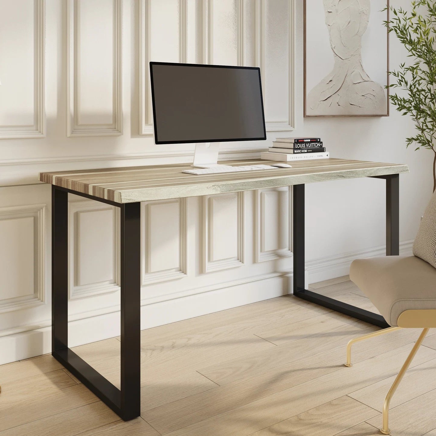 Live-Edge Teak Desk - Variety Leg Options