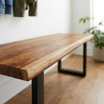 Live-Edge Walnut Acacia Bench