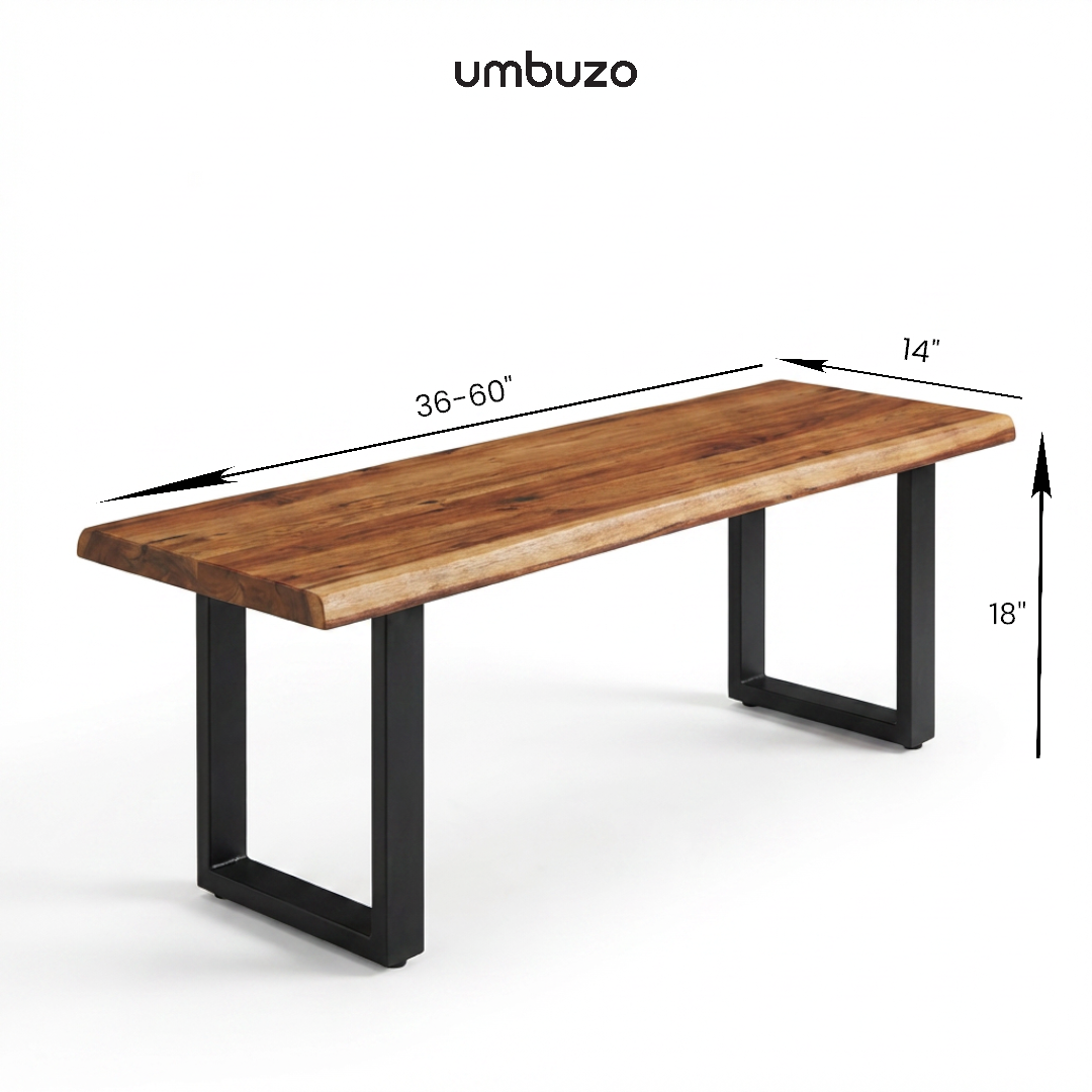 Live-Edge Walnut Acacia Bench