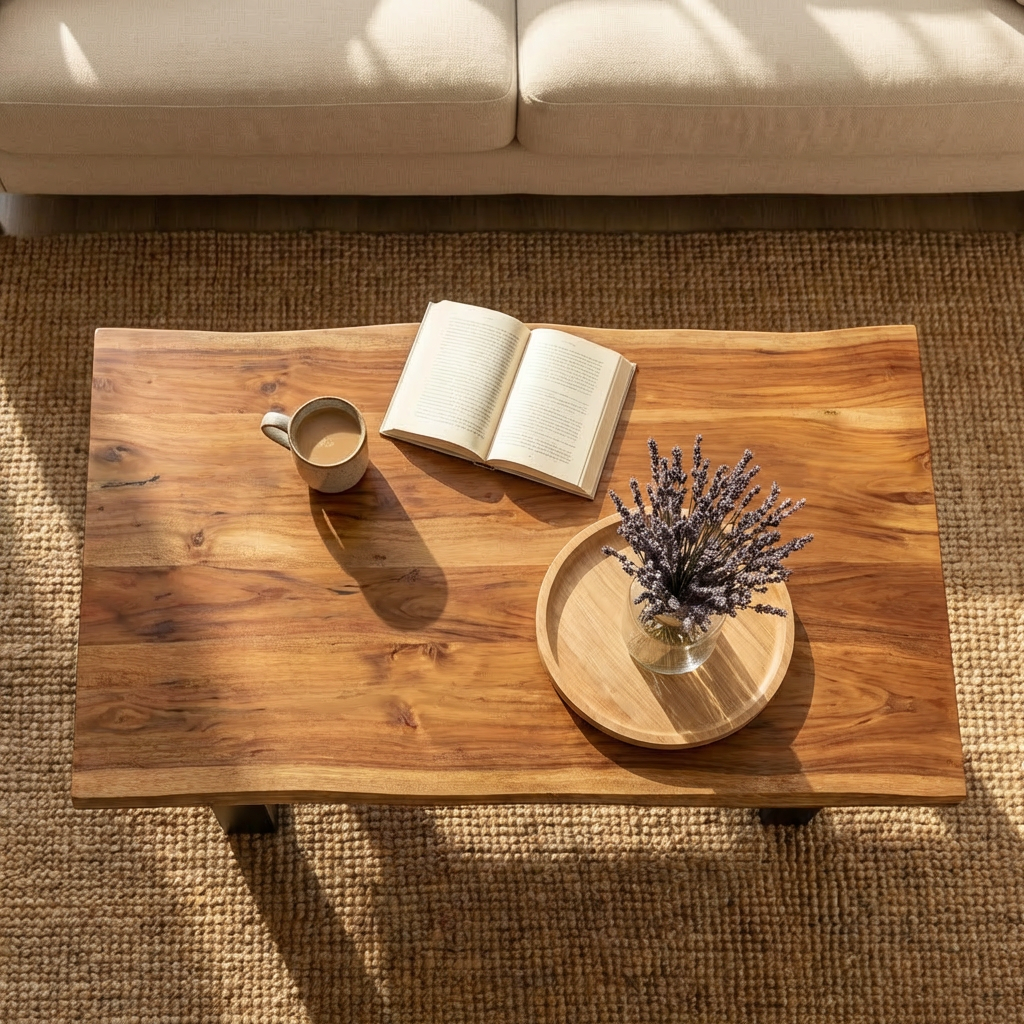 Live-Edge Walnut Acacia Coffee Table