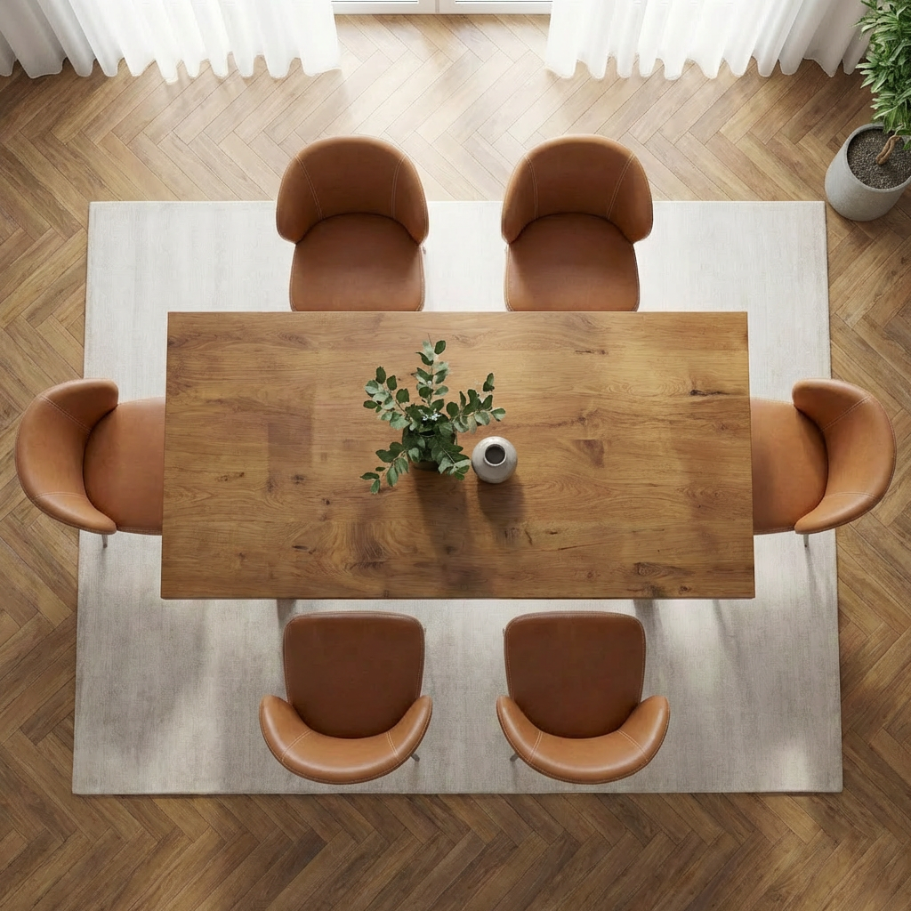 Straight-Edge Walnut Dining Table