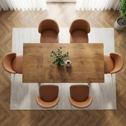 Straight-Edge Walnut Dining Table