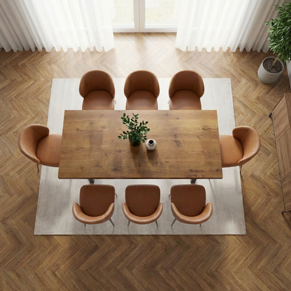 Straight-Edge Walnut Dining Table