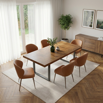 Straight-Edge Walnut Dining Table