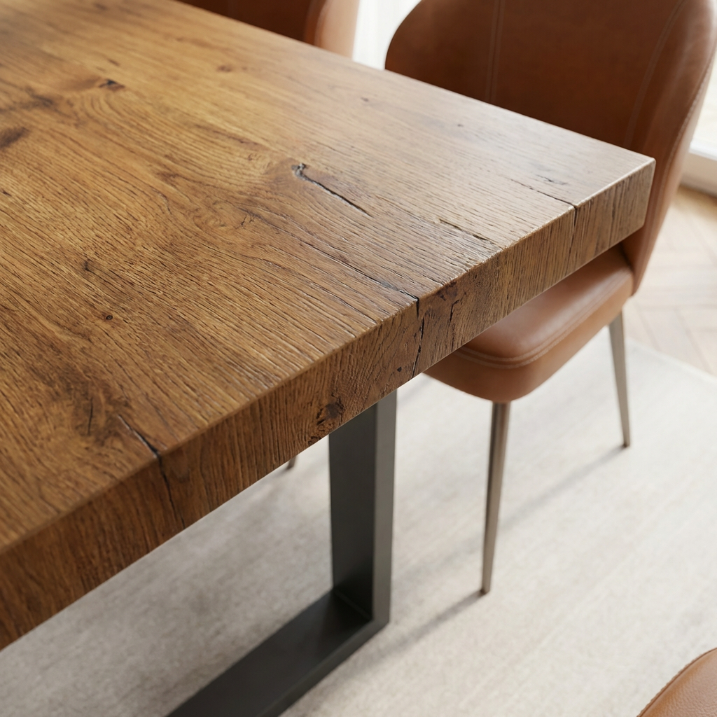 Straight-Edge Walnut Dining Table