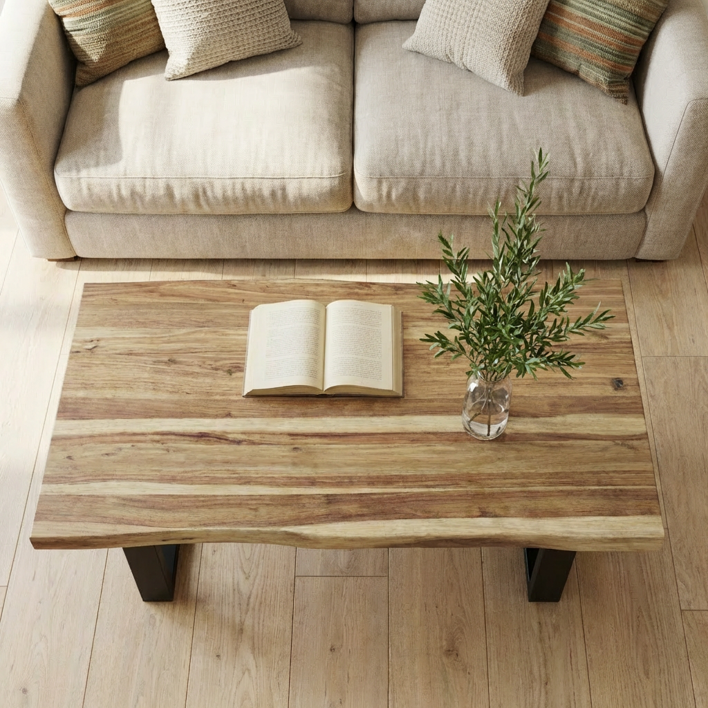 Live-Edge Teak Coffee Table