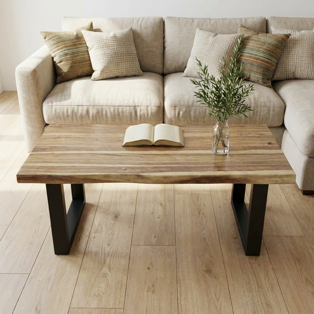 Live-Edge Teak Coffee Table