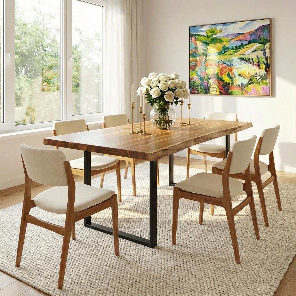 Live-Edge Teak Dining Table