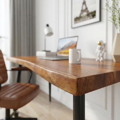 Live-Edge Walnut Acacia Desk - Variety Leg Options