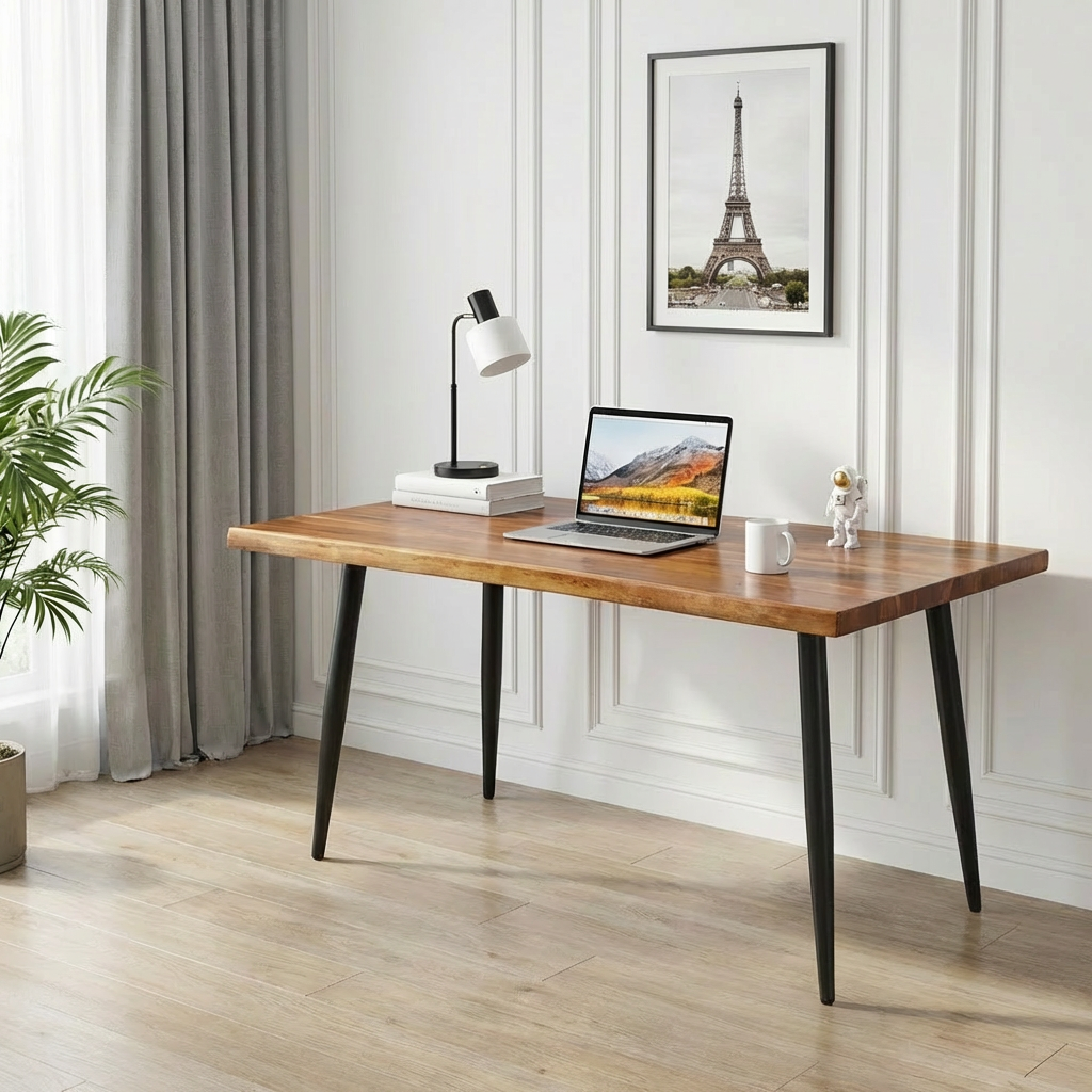 Live-Edge Walnut Acacia Desk - Variety Leg Options