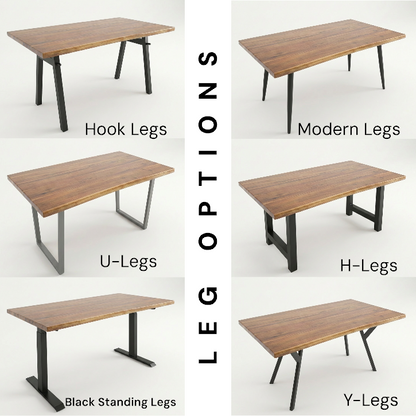 Live-Edge Walnut Acacia Desk - Variety Leg Options