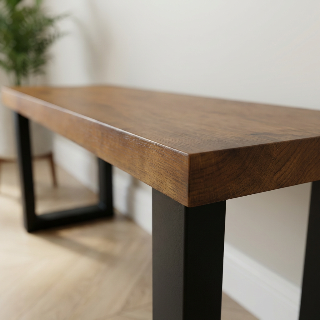 Straight-Edge Walnut Bench