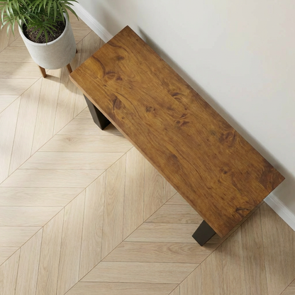 Straight-Edge Walnut Bench