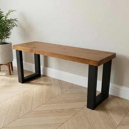 Straight-Edge Walnut Bench