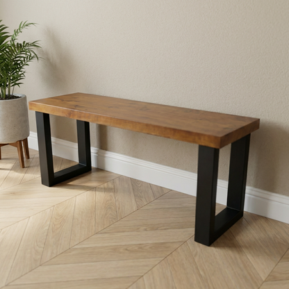 Straight-Edge Walnut Bench