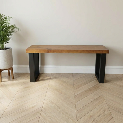 Straight-Edge Walnut Bench