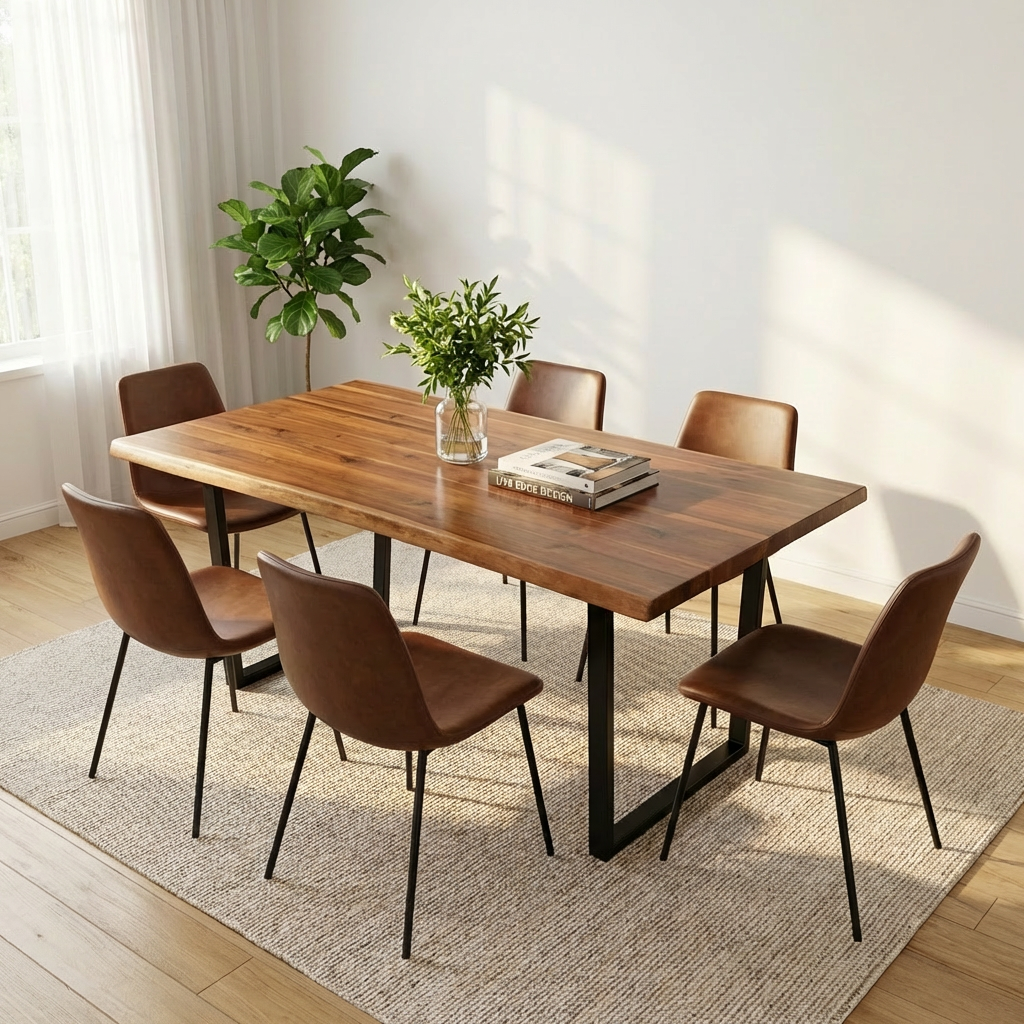 Live-Edge Walnut Acacia Dining Table
