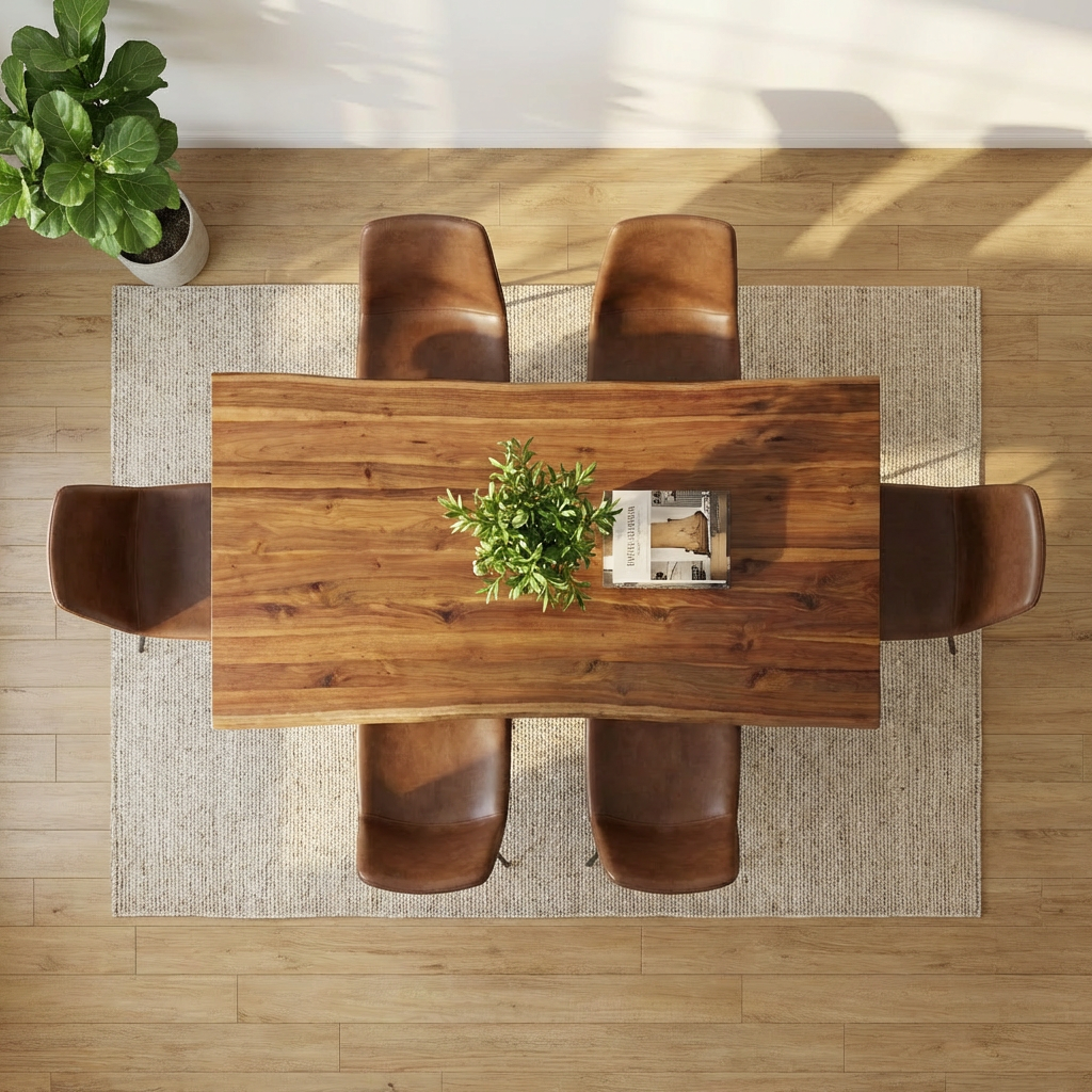 Live-Edge Walnut Acacia Dining Table