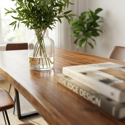 Live-Edge Walnut Acacia Dining Table