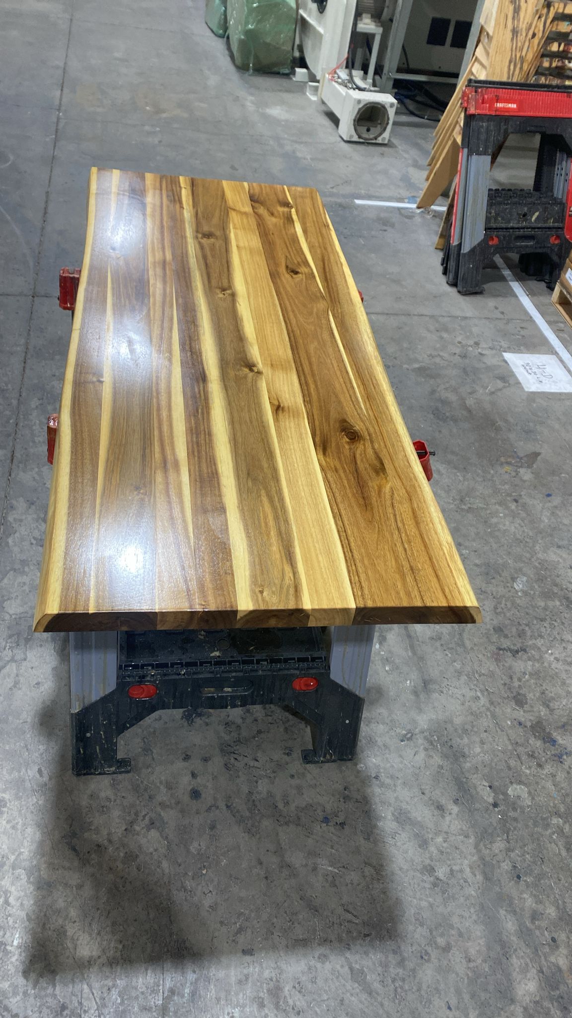 Live Edge Teak Wood Slab, DIY Table Top, Counter Top, Light Colored Wood