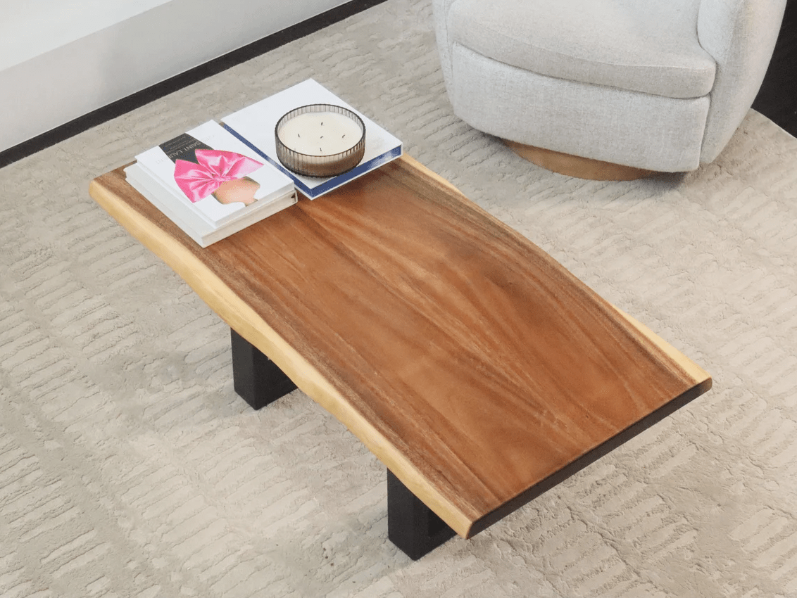 Coffee Table - Live Edge Exotic Hardwood Coffee Table with U shaped Legs - UMBUZÖ