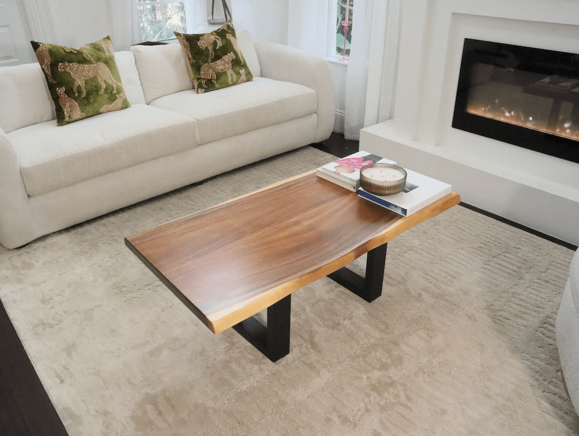 Coffee Table - Live Edge Exotic Hardwood Coffee Table with U shaped Legs - UMBUZÖ