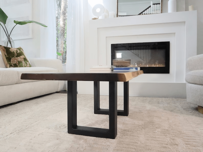 Coffee Table - Live Edge Exotic Hardwood Coffee Table with U shaped Legs - UMBUZÖ