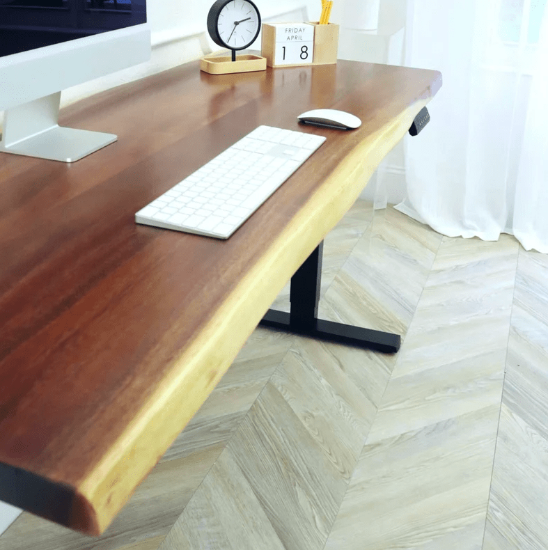 Desk - Standing Desk, Walnut Desk, Exotic Hardwood, Sit - Stand - Up Desk, Live Edge Desk, Adjustable Standing Desk, Solid Wood Desk. - UMBUZÖ