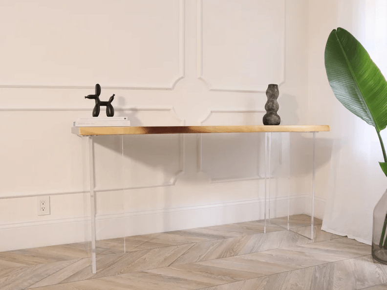 Executive Desk - Modern Desk with Clear Acrylic Legs - UMBUZÖ