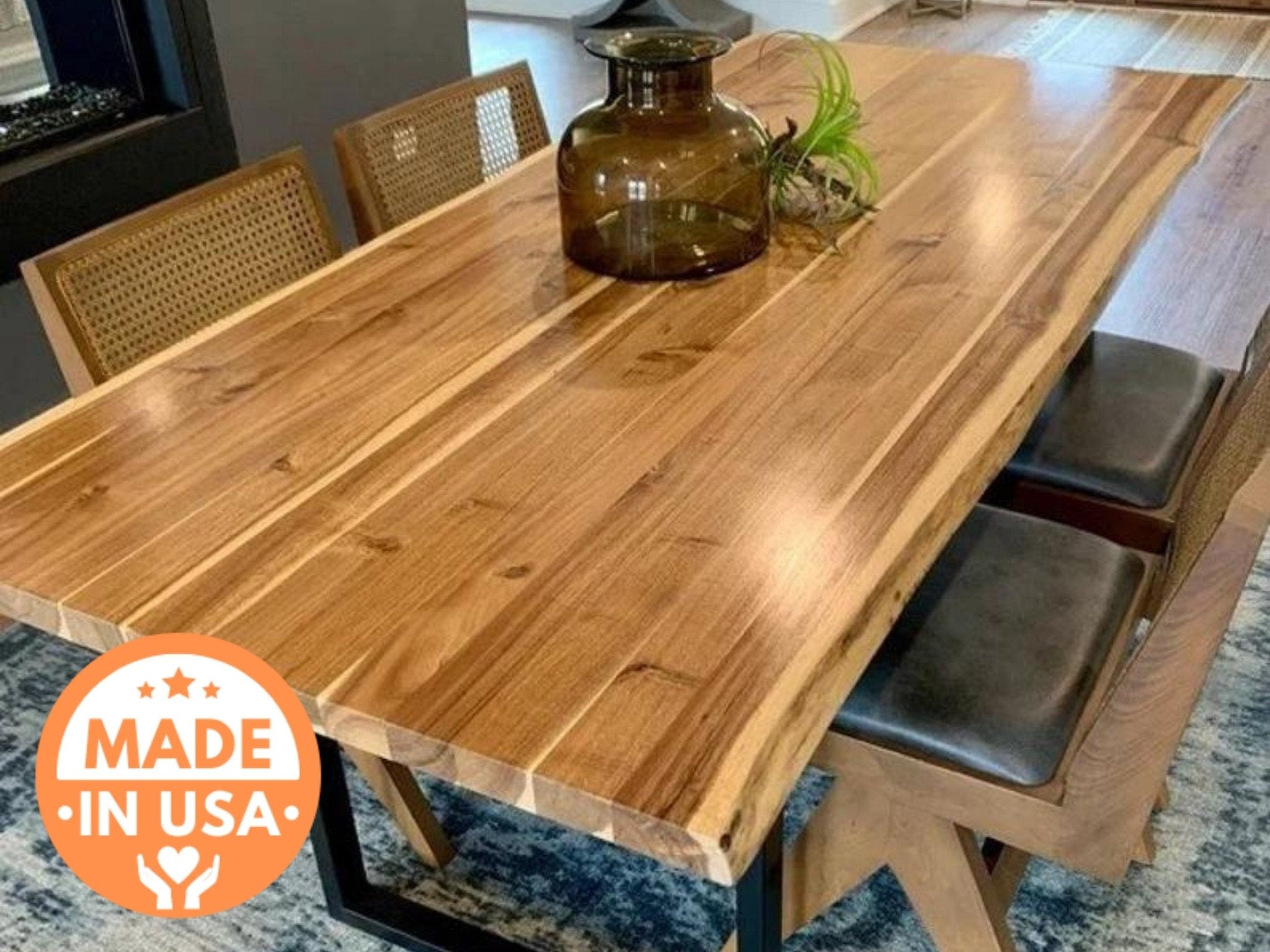 Live Edge Dining Table - Teak Wood Dining Room Table - UMBUZÖ