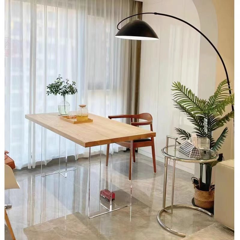 Modern Wood Dining Table with Acrylic Legs - Glass Legs - UMBUZÖ