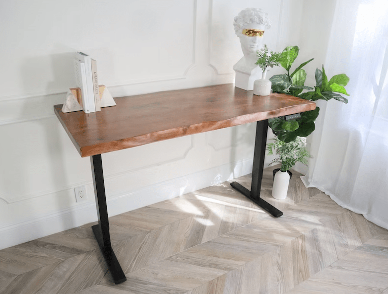 Solid 2" Extra Thick Live Edge Standing Desk - UMBUZÖ