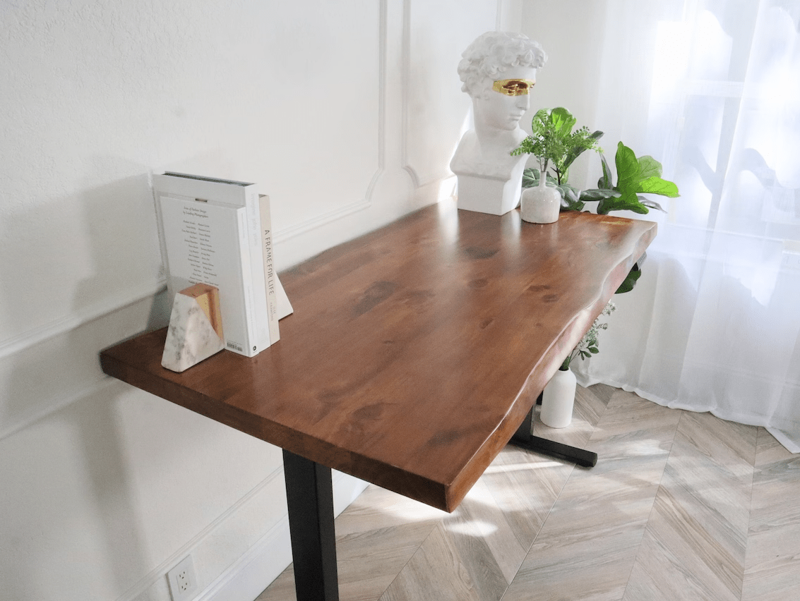 Solid 2" Extra Thick Live Edge Standing Desk - UMBUZÖ