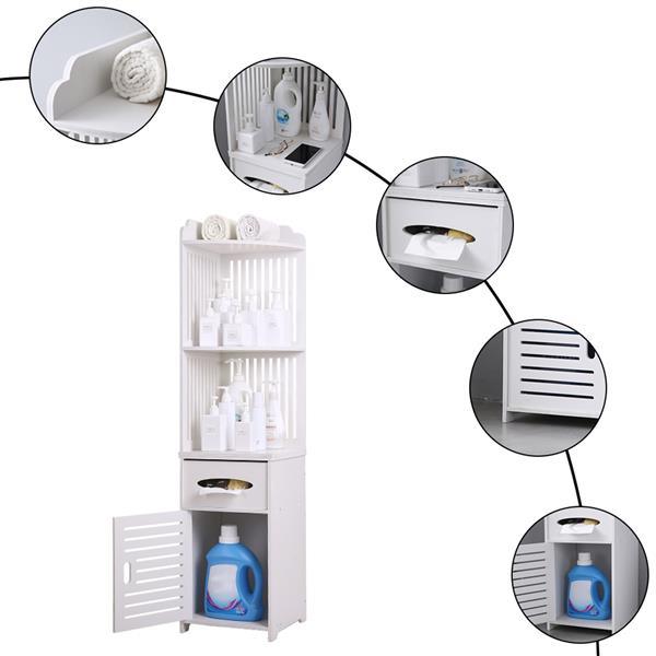 Oukaning 5-Tier Shower Corner Display Storage Bathroom Storage Organizer  Collector（Black）